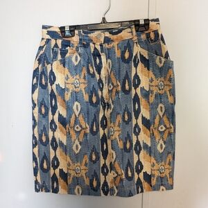 🔥 Vintage Patrick X Patterned Denim Midi Skirt